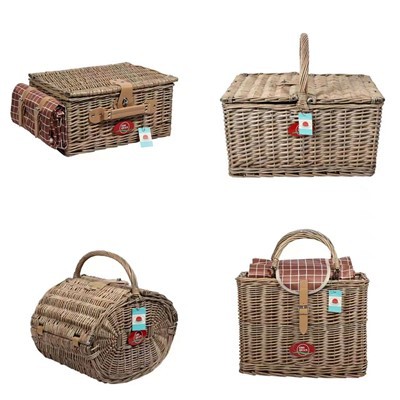 Popular Wicker Picnic Basket Series With Matched Cutlery